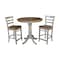 International Concepts Round 36 in Rd Extension Dining Table, 2 Emily Counter Ht Stools, Hickory/Stone, 36 W, 48 L, Wood K41-36RXT-6B-S6172-2 - alternate 1